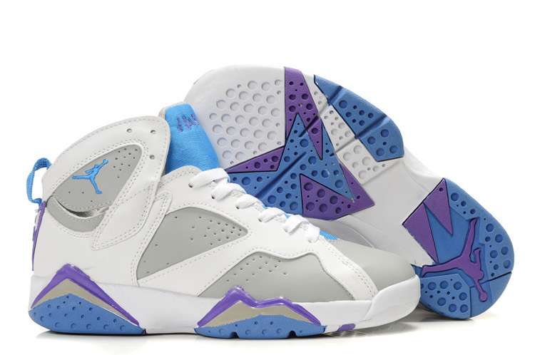 New Packaging Womens Air Jordan 7 retro white grey blue purple Newest